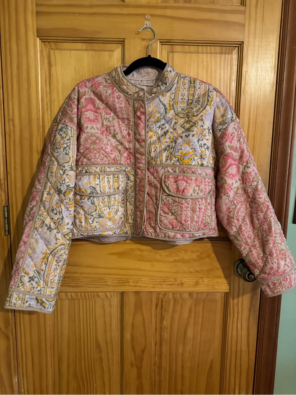 7 For All Mankind Quilted Floral Patchwork Jacket M | Boho Cottagecore